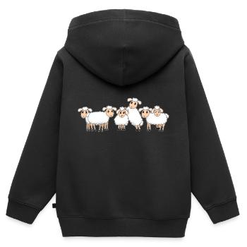 Agneau - Sweat Premium à capuche zippé enfant bio - noir - Dos - AI Model Kid Male (0cm)