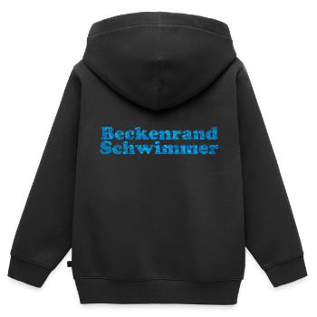 Beckenrandschwimmer, lustiges Geschenk, Schwimmbad - Kinder Premium Organic Zip Hoodie - Schwarz - Hinten - AI Model Kid Male (0cm)