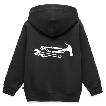 Handwerker - Kinder Premium Organic Zip Hoodie - Schwarz - Hinten - AI Model Kid Male (0cm)