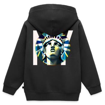 New York Freiheitsstatue - Kinder Premium Organic Zip Hoodie - Schwarz - Hinten - AI Model Kid Male (0cm)