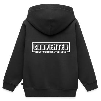 menuisier menuisier - cadeau de menuisier - Sweat Premium à capuche zippé enfant bio - noir - Dos - AI Model Kid Male (0cm)