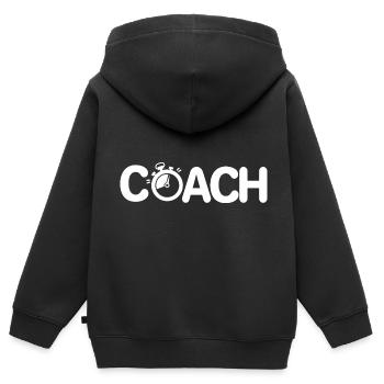 Coach vous allez mouiller le maillot coaching - Sweat Premium à capuche zippé enfant bio - noir - Dos - AI Model Kid Male (0cm)