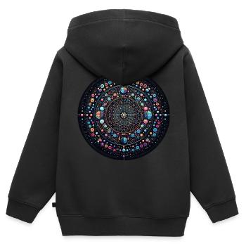 Interstellar Zodiac Spectrum - Kids Premium Organic Zip-up Hoodie - black - Back - AI Model Kid Male (0cm)