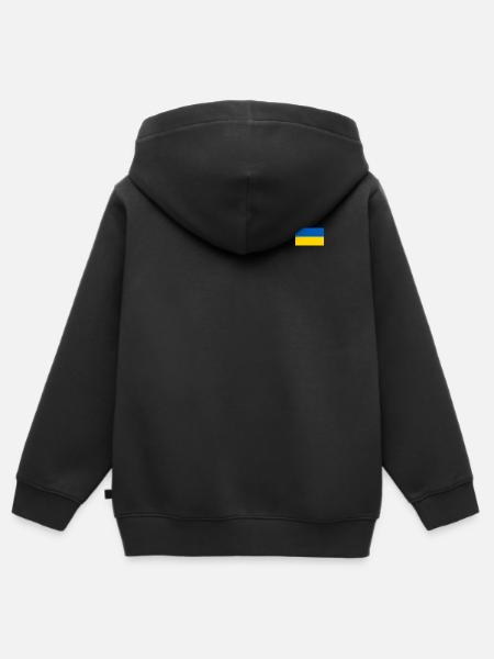 Ukrainas flagg - Hettegenser Premium med glidelås barn økologisk - svart
