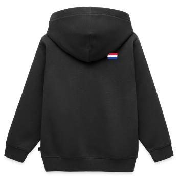 Holland Flagge used look - Kinder Premium Organic Zip Hoodie - Schwarz - Hinten - AI Model Kid Male (0cm)