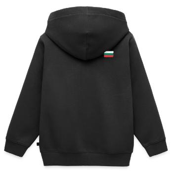 Bulgarien Flagge used look - Kinder Premium Organic Zip Hoodie - Schwarz - Hinten - AI Model Kid Male (0cm)