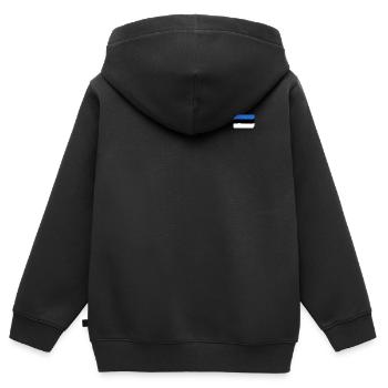 Estland Flagge used look - Kinder Premium Organic Zip Hoodie - Schwarz - Hinten - AI Model Kid Male (0cm)