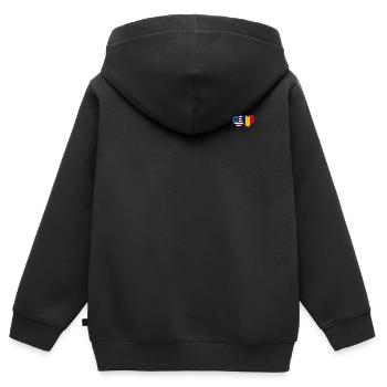 Amerika Rumänien Flagge Herz - Kinder Premium Organic Zip Hoodie - Schwarz - Hinten - AI Model Kid Male (0cm)