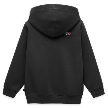 Norwegen Kuba Flagge Herz - Kinder Premium Organic Zip Hoodie - Schwarz - Hinten - AI Model Kid Male (0cm)