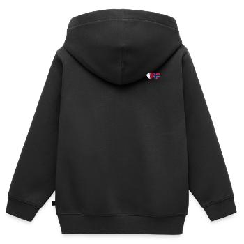 Qatar Norway Flag Heart - Kids Premium Organic Zip-up Hoodie - black - Back - AI Model Kid Male (0cm)