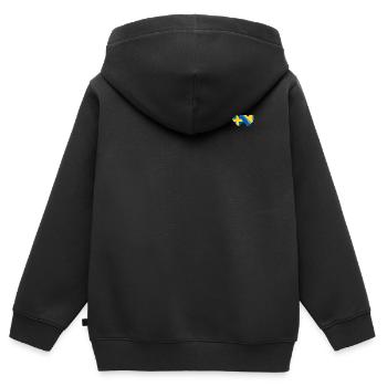 Schweden Bosnien Flagge Herz - Kinder Premium Organic Zip Hoodie - Schwarz - Hinten - AI Model Kid Male (0cm)