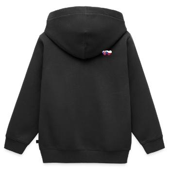 Slowakei Tschechien Flagge Herz - Kinder Premium Organic Zip Hoodie - Schwarz - Hinten - AI Model Kid Male (0cm)