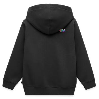 Turkmenistan Russland Flagge Herz - Kinder Premium Organic Zip Hoodie - Schwarz - Hinten - AI Model Kid Male (0cm)