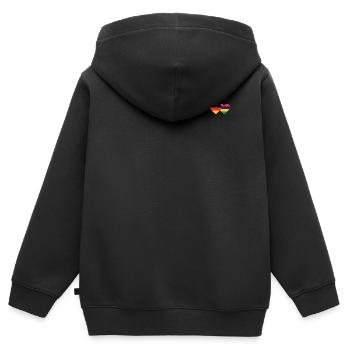 Germany Mauritius Flag Heart - Kids Premium Organic Zip-up Hoodie - black - Back - AI Model Kid Male (0cm)