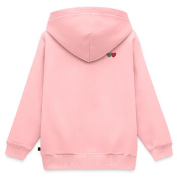 Turkmenistan Uiguren Flagge Herz - Kinder Premium Organic Zip Hoodie - Rosa - Hinten - AI Model Kid Female (0cm)