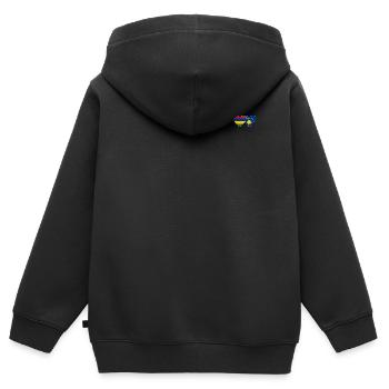 Mauritius Bosnien Flagge Herz - Kinder Premium Organic Zip Hoodie - Schwarz - Hinten - AI Model Kid Male (0cm)
