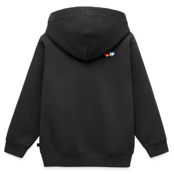 Allemagne Israël drapeau coeur - Sweat Premium à capuche zippé enfant bio - noir - Dos - AI Model Kid Male (0cm)