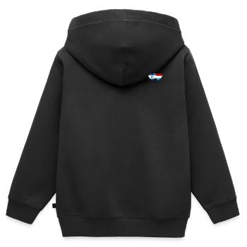 Israël Luxembourg Drapeau Coeur - Sweat Premium à capuche zippé enfant bio - noir - Dos - AI Model Kid Male (0cm)
