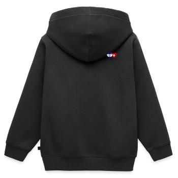 Israël Suisse Coeur Drapeau - Sweat Premium à capuche zippé enfant bio - noir - Dos - AI Model Kid Male (0cm)
