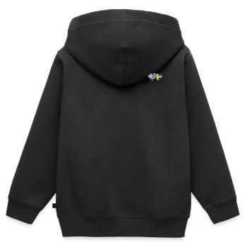 Uruguay Schweden Herz Flagge - Kinder Premium Organic Zip Hoodie - Schwarz - Hinten - AI Model Kid Male (0cm)