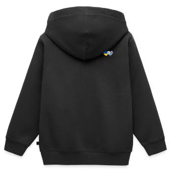 Ukraine Uruguay Herz Flagge - Kinder Premium Organic Zip Hoodie - Schwarz - Hinten - AI Model Kid Male (0cm)
