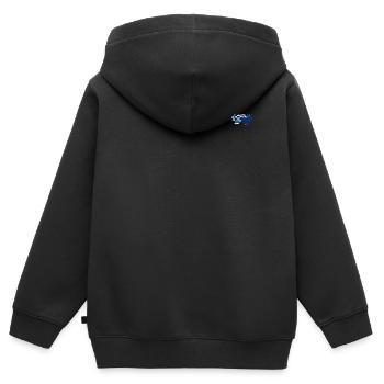 Grèce Drapeau néo-zélandais utilisé - Sweat Premium à capuche zippé enfant bio - noir - Dos - AI Model Kid Male (0cm)