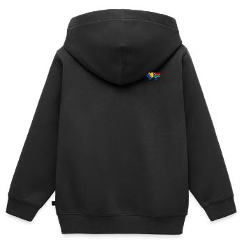 Bosnien Südafrika Flagge Herz - Kinder Premium Organic Zip Hoodie - Schwarz - Hinten - AI Model Kid Male (0cm)