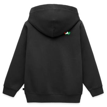 Palestine Pakistan drapeau coeur - Sweat Premium à capuche zippé enfant bio - noir - Dos - AI Model Kid Male (0cm)