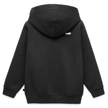 Palestine Argentine Drapeau Coeur - Sweat Premium à capuche zippé enfant bio - noir - Dos - AI Model Kid Male (0cm)