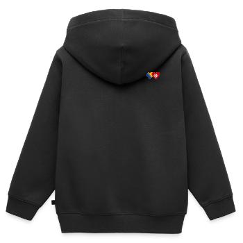 Bosnien Tunesien Flagge Herz - Kinder Premium Organic Zip Hoodie - Schwarz - Hinten - AI Model Kid Male (0cm)