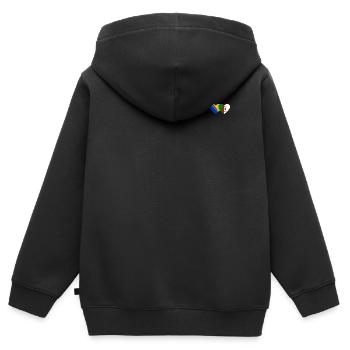 Bosnien Algerien Flagge Herz - Kinder Premium Organic Zip Hoodie - Schwarz - Hinten - AI Model Kid Male (0cm)