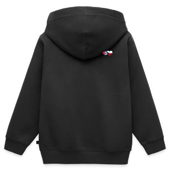 Kuba Tschechien Flagge Herz - Kinder Premium Organic Zip Hoodie - Schwarz - Hinten - AI Model Kid Male (0cm)