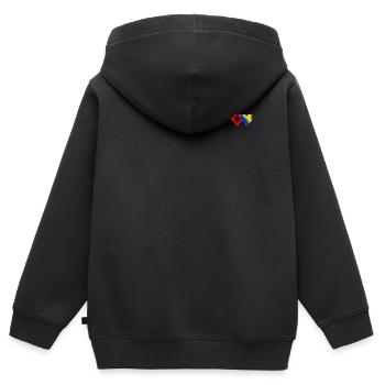 Albanien Bosnien Flagge Herz used - Kinder Premium Organic Zip Hoodie - Schwarz - Hinten - AI Model Kid Male (0cm)