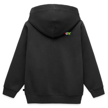 Kuba Jamaika Flagge Herz - Kinder Premium Organic Zip Hoodie - Schwarz - Hinten - AI Model Kid Male (0cm)