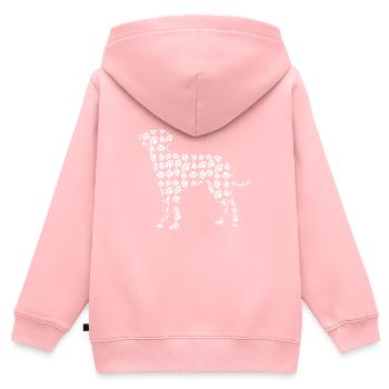 Chien Labrador - Sweat Premium à capuche zippé enfant bio - rose - Dos - AI Model Kid Female (0cm)