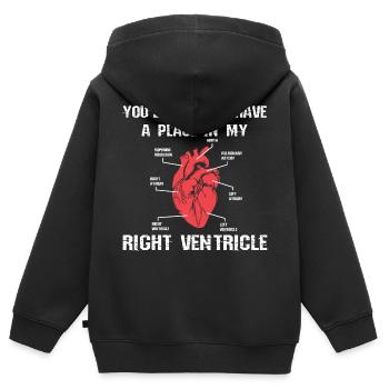 Anatomie du coeur - Sweat Premium à capuche zippé enfant bio - noir - Dos - AI Model Kid Male (0cm)