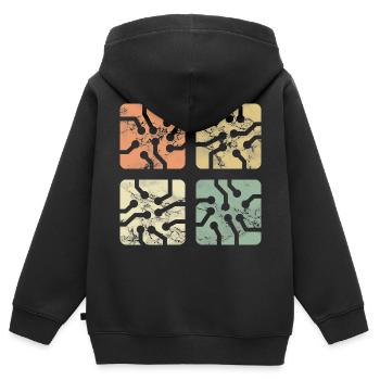 Ingénieur en électronique - Sweat Premium à capuche zippé enfant bio - noir - Dos - AI Model Kid Male (0cm)