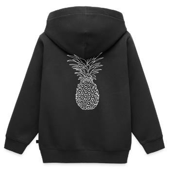 ananas - Sweat Premium à capuche zippé enfant bio - noir - Dos - AI Model Kid Male (0cm)