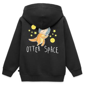 Otter - Kinder Premium Organic Zip Hoodie - Schwarz - Hinten - AI Model Kid Male (0cm)