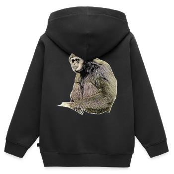 Gibbon - Kinder Premium Organic Zip Hoodie - Schwarz - Hinten - AI Model Kid Male (0cm)