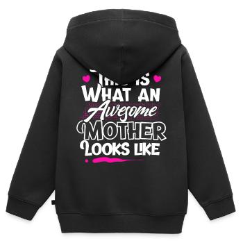 Mama Mutter - Kinder Premium Organic Zip Hoodie - Schwarz - Hinten - AI Model Kid Male (0cm)