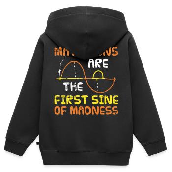 Mathe - Kinder Premium Organic Zip Hoodie - Schwarz - Hinten - AI Model Kid Male (0cm)