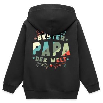 Bester Papa Der Welt Bester Papa - Kinder Premium Organic Zip Hoodie - Schwarz - Hinten - AI Model Kid Male (0cm)