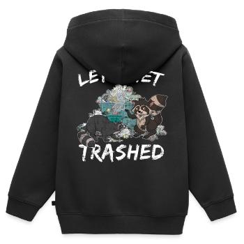 Waschbären Geschenk Waschbär - Kinder Premium Organic Zip Hoodie - Schwarz - Hinten - AI Model Kid Male (0cm)