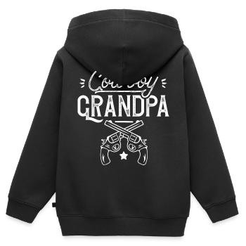 Cowboy Opa Amerika Cowboys Lasso Wilder Westen - Kinder Premium Organic Zip Hoodie - Schwarz - Hinten - AI Model Kid Male (0cm)