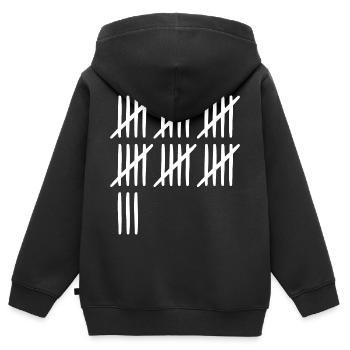 33 Geburtstag Strichliste - 33 Jahre alt - Kinder Premium Organic Zip Hoodie - Schwarz - Hinten - AI Model Kid Male (0cm)