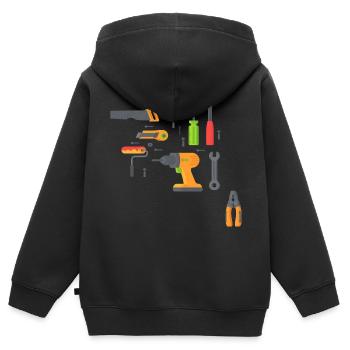 Toolkit, Handwerker - Kinder Premium Organic Zip Hoodie - Schwarz - Hinten - AI Model Kid Male (0cm)