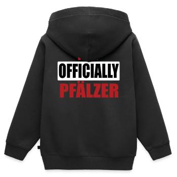 I am officially Pfälzer Pfalz Rheinland-Pfalz - Kinder Premium Organic Zip Hoodie - Schwarz - Hinten - AI Model Kid Male (0cm)