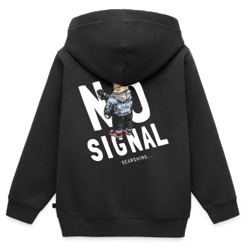 Lama Adventure Kein WLAN Signal - Kinder Premium Organic Zip Hoodie - Schwarz - Hinten - AI Model Kid Male (0cm)