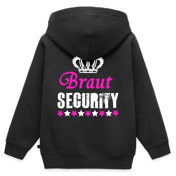 Braut Security - Funny JGA Shirt - Junggesellinnen - Kinder Premium Organic Zip Hoodie - Schwarz - Hinten - AI Model Kid Male (0cm)